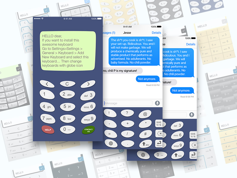 Geek iPhone und Apple Watch Tastaturen Sketch Ressource