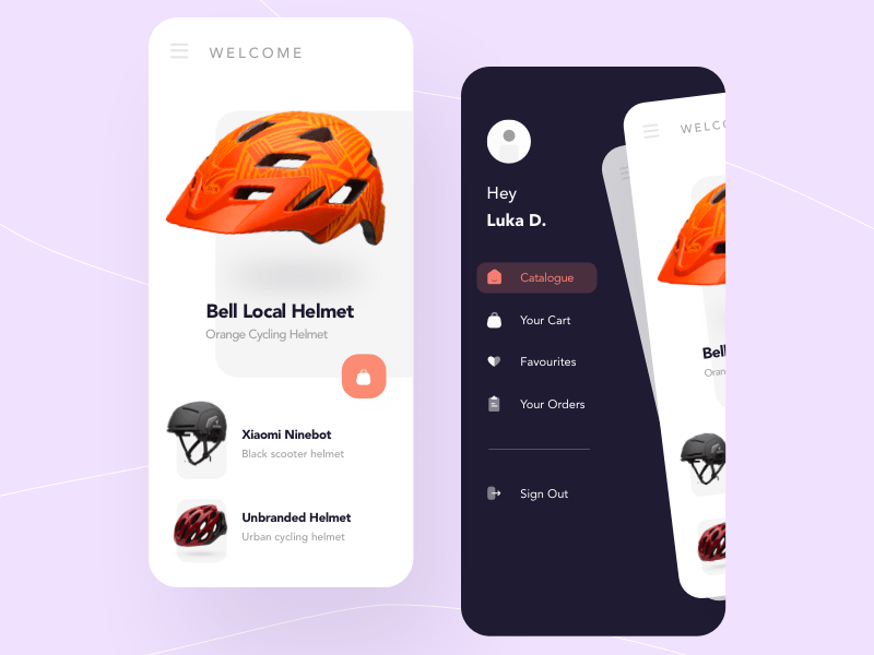 Helmets App Shop Concept Sketch Resource