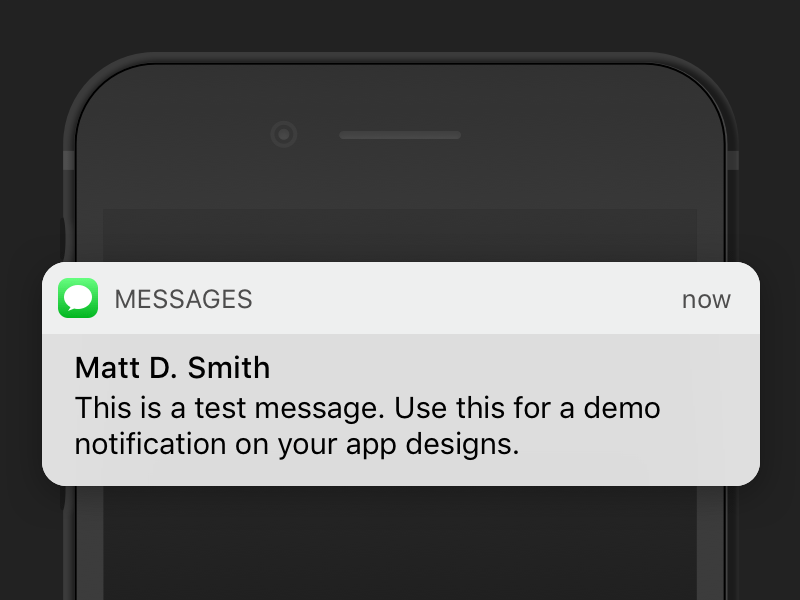 iOS 10 Message Notification Sketch-Ressource