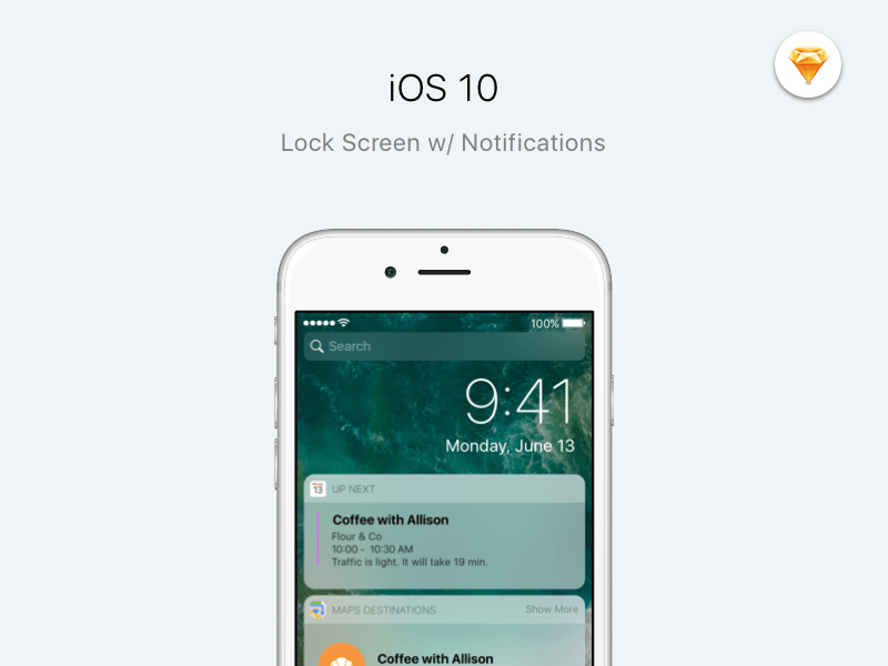 iOS 10 ロック画面