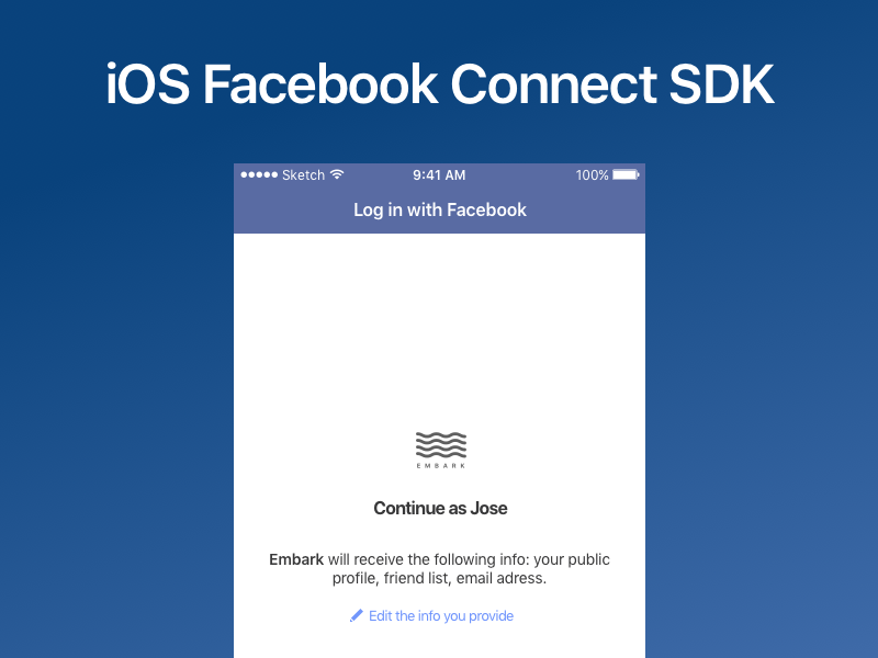 iOS Facebook Connect SDK Sketchnressource