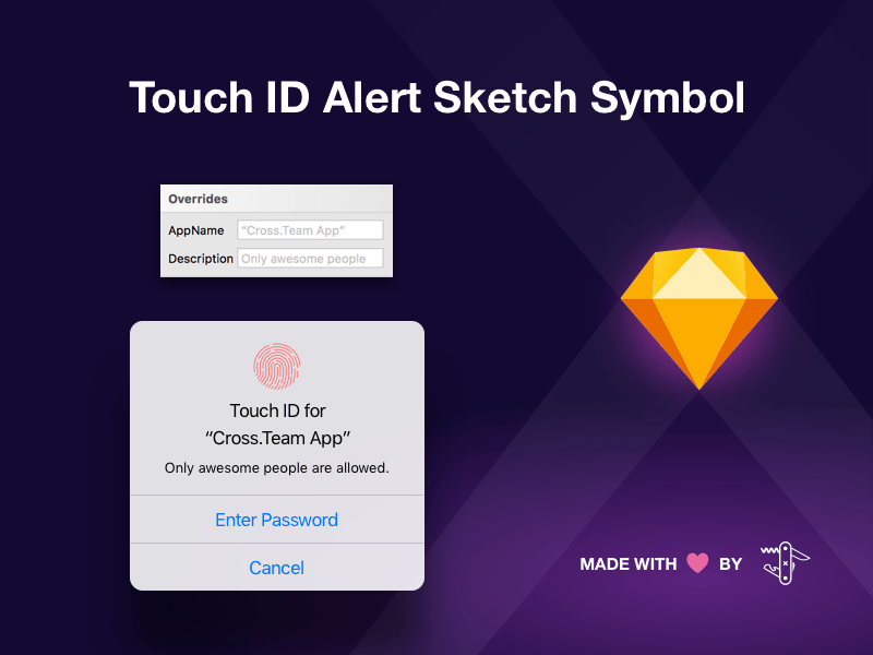 iOS タッチ ID アラート – Sketch記号