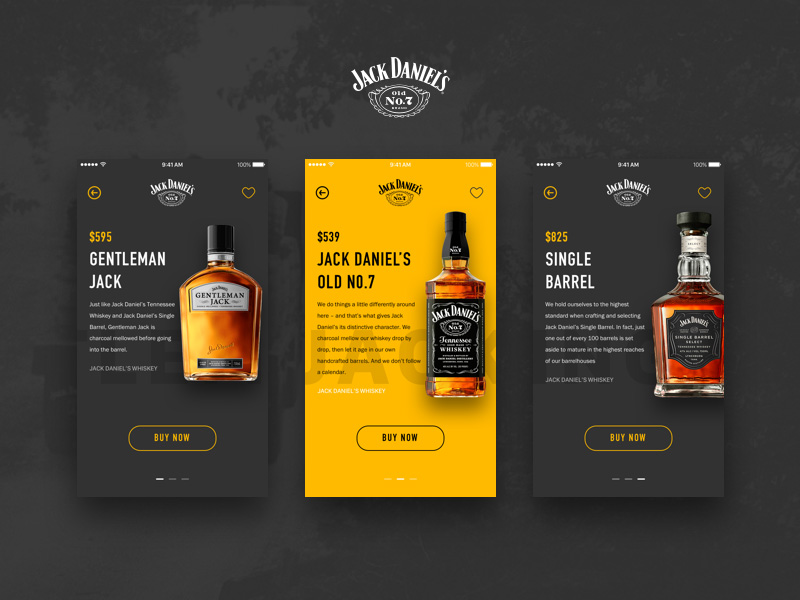 Jack Daniels E-Commerce-App-Sketchnressource