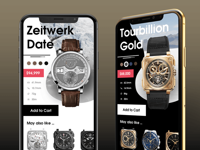 Luxus-Uhr-App-Konzept