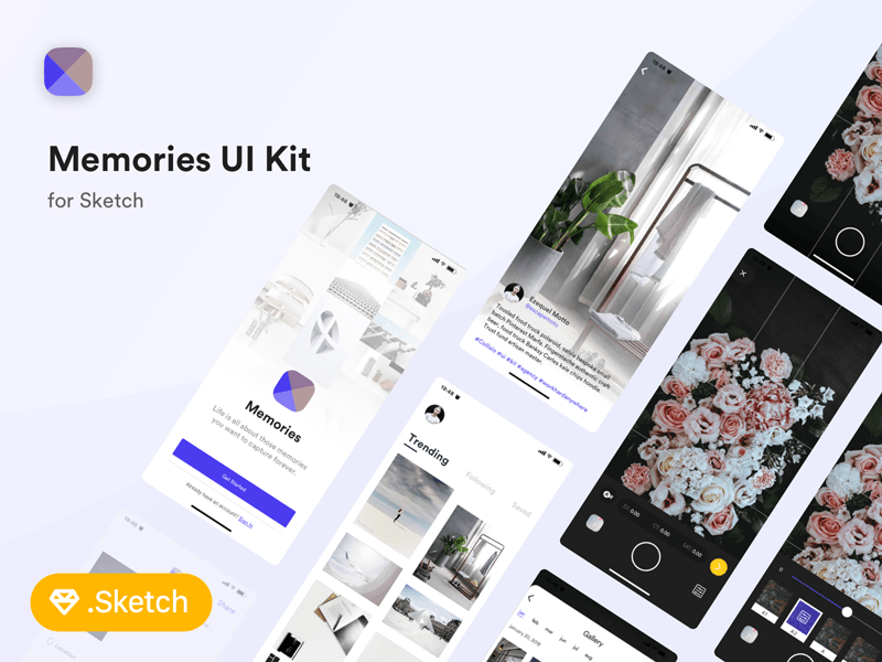 Erinnerungen – Fotografie App Kit für Sketch