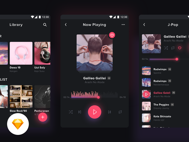 Android Music Player App Sketch-Ressource
