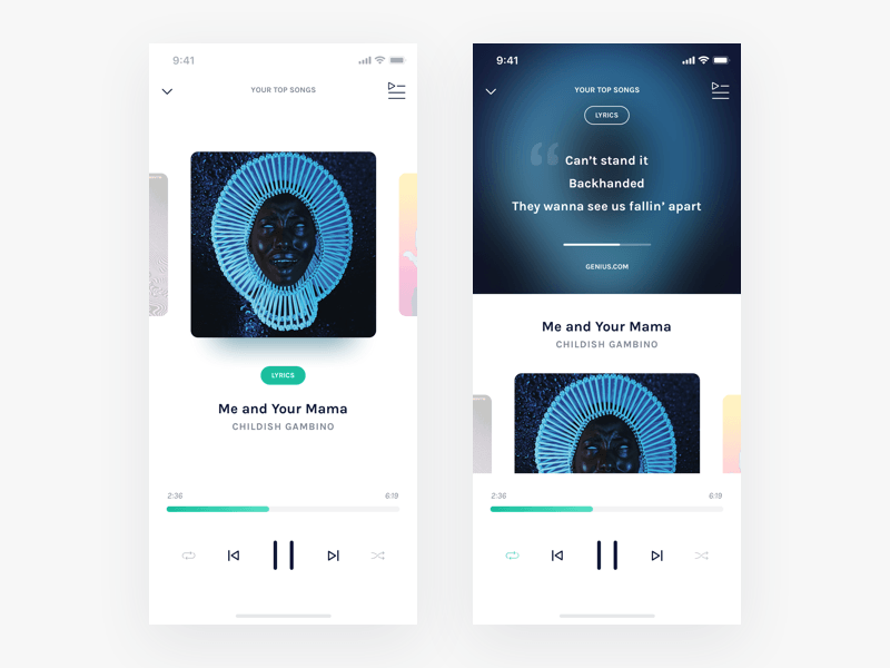 Music Player App-Konzept