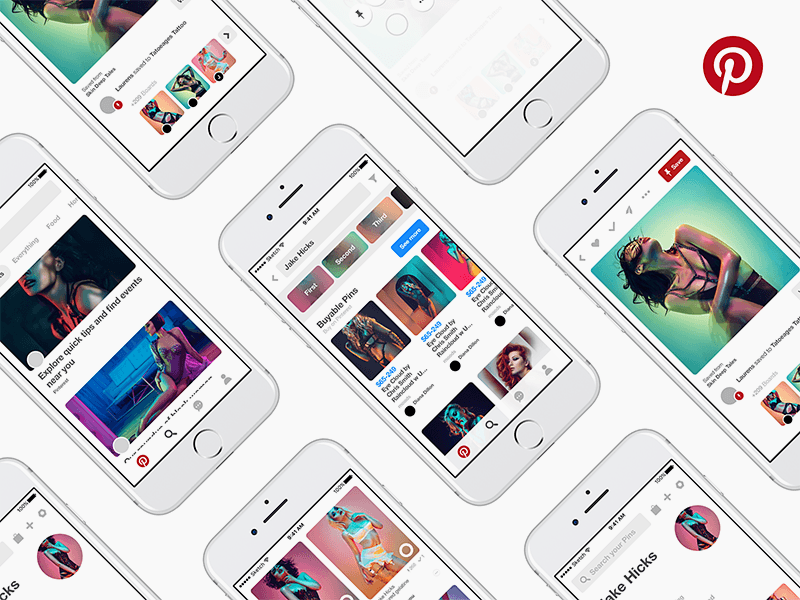 Free Pinterest GUI for Sketch