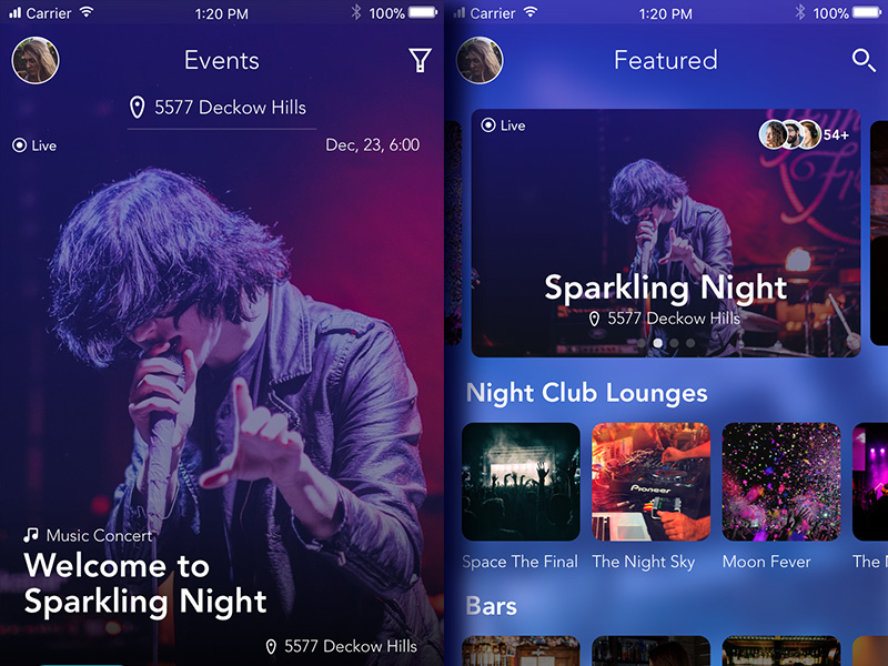 Concepto nightParty App