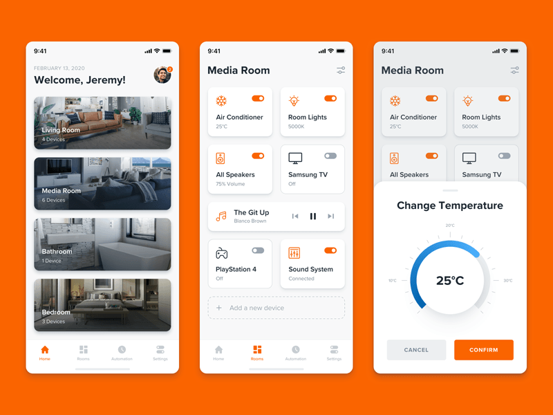 Concept d’interface utilisateur smart home app