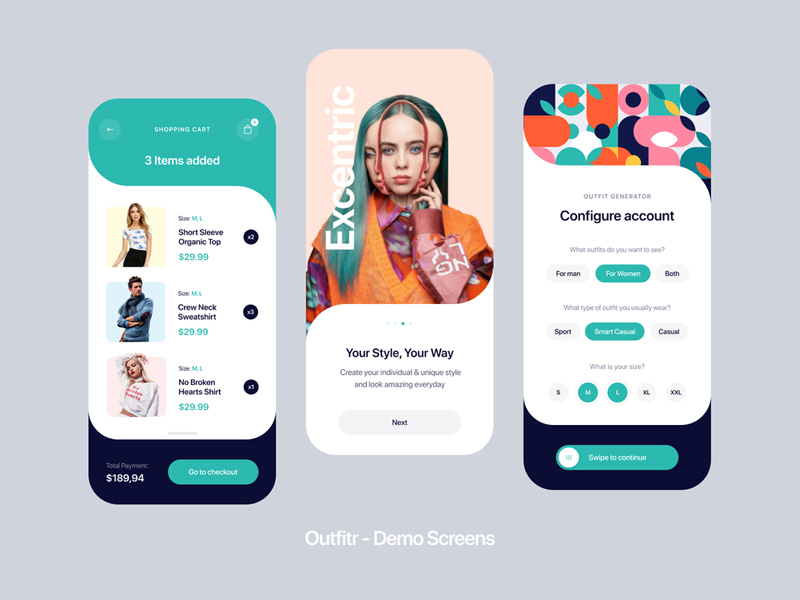 Fashion UI Kit Demo – Outfitr