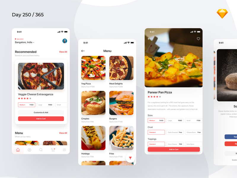 Concept d’application de livraison/commande de pizza