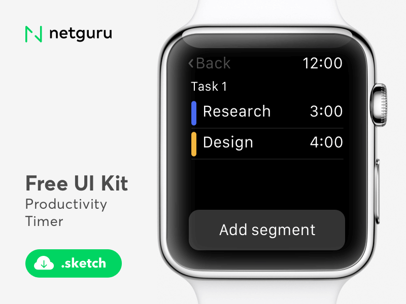 Timer productivité – Kit d’interface utilisateur Apple Watch