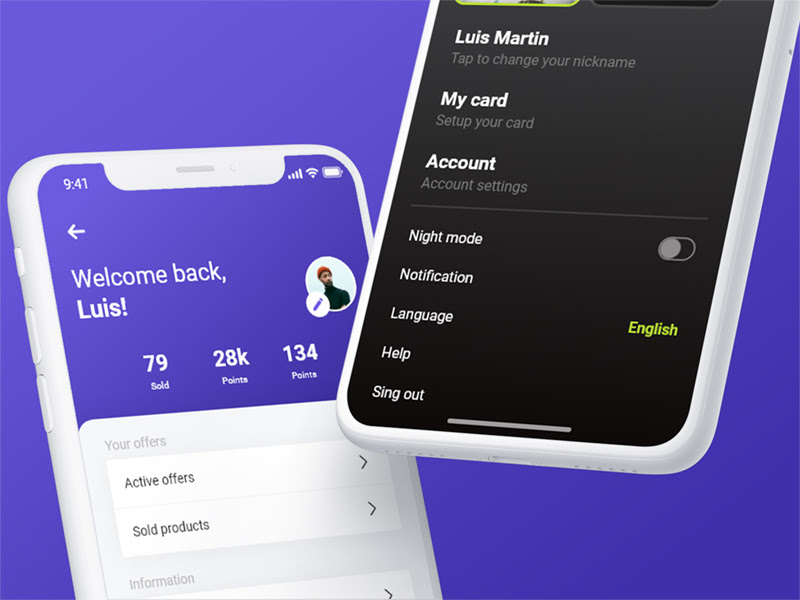 Profile UI Kit Sketch Ressource