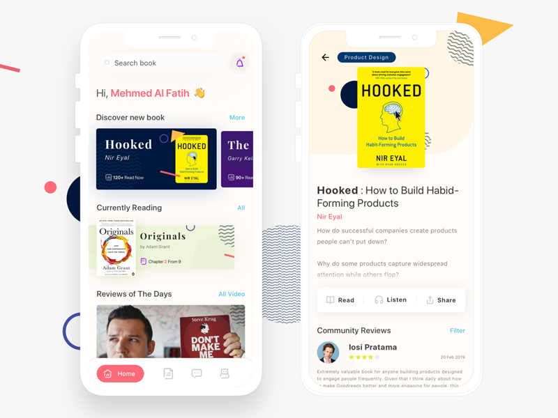 Buch-Bewertungen Mobile App UI