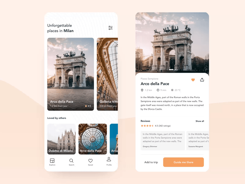 Sightseeing Assistant App Concept