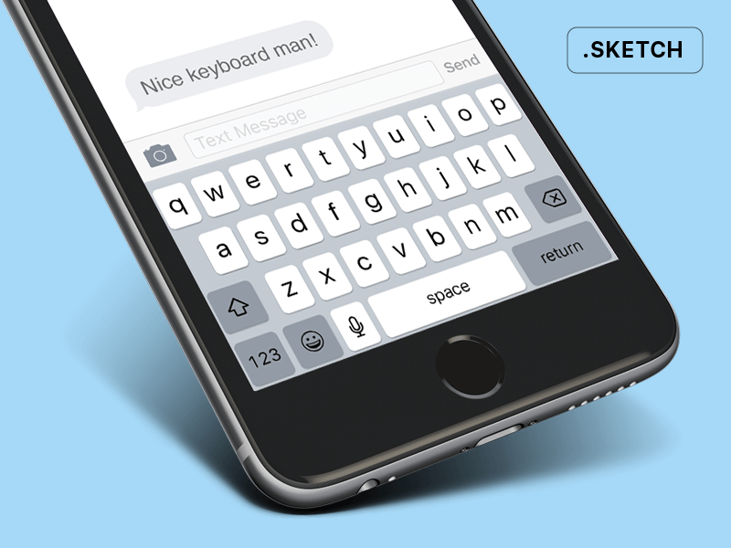 Clavier iOS avec champ d’entrée de message texte