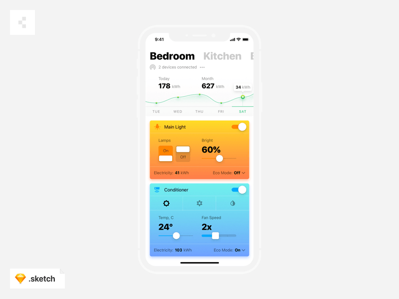 Smart Home iPhone X App Concept