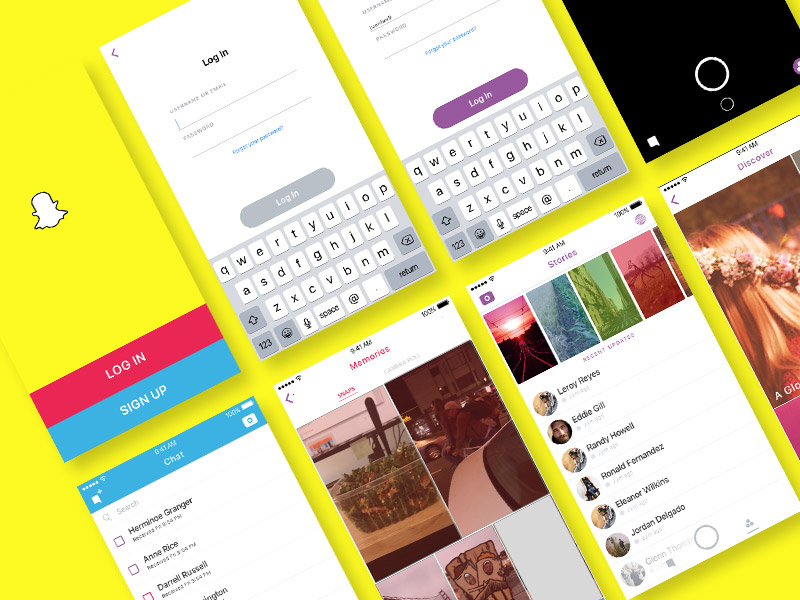 Snapchat UI Sketch-Ressource