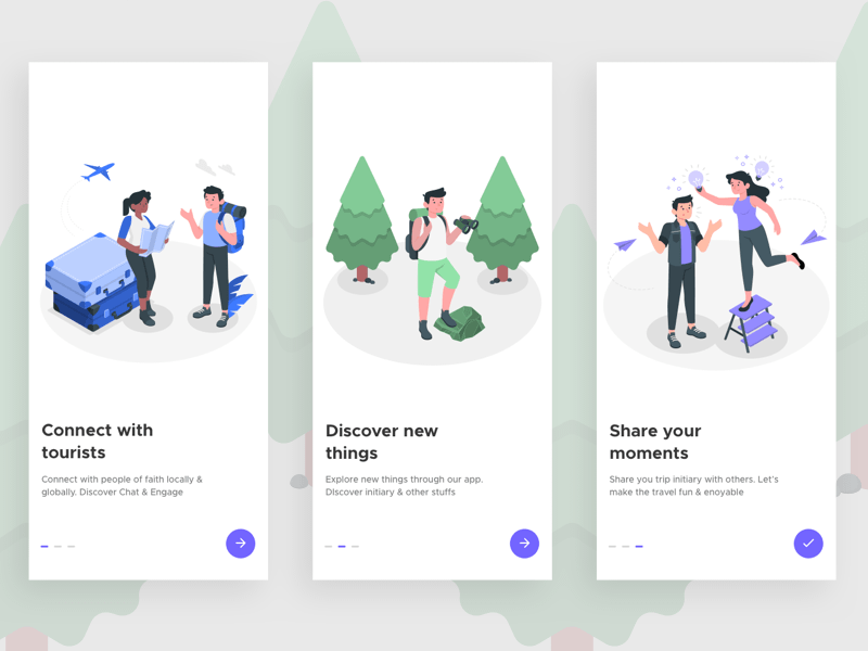 Reise-App Onboarding-Sketchnressource