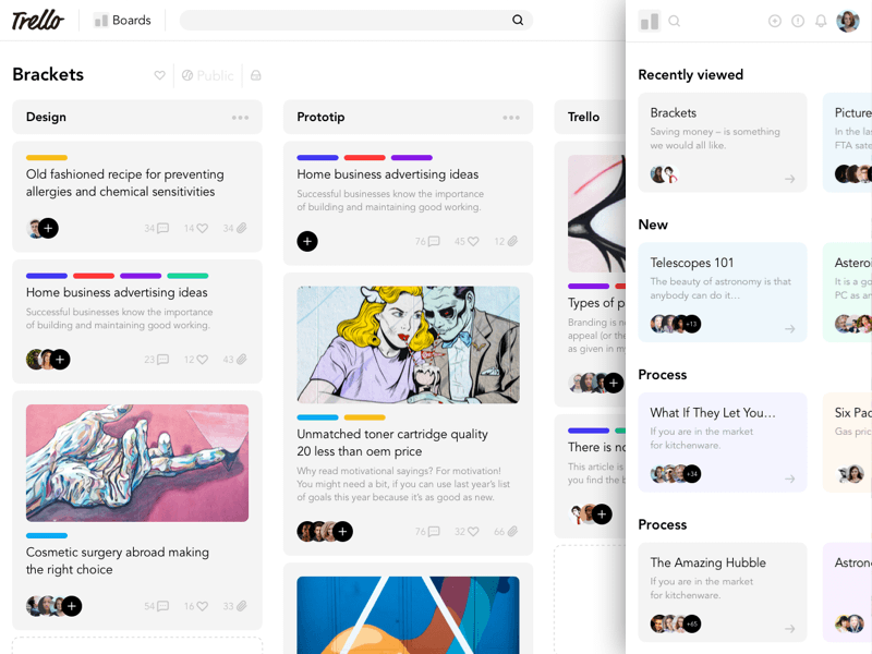 Moderne Trello Concept Sketch Ressource