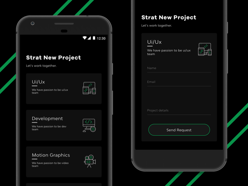 Start New Project Screen