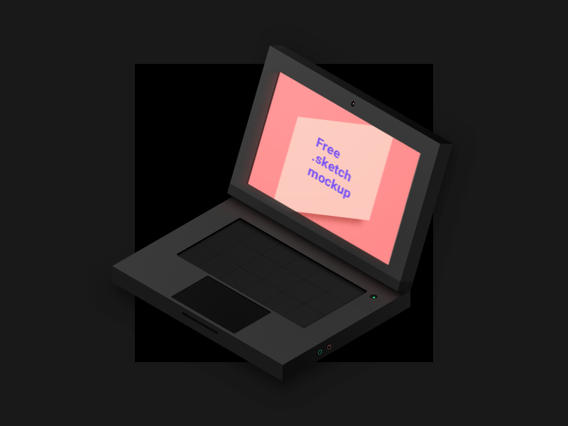 Черный ноутбук Изометрический Макет
