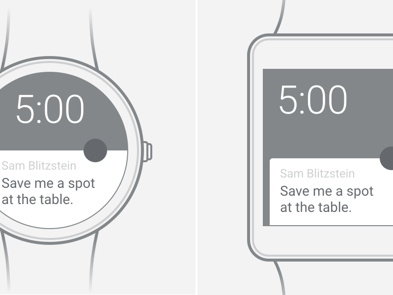 Android Wear Wireframe Sketch Ressource