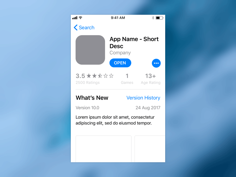 iOS 11 App Store Template