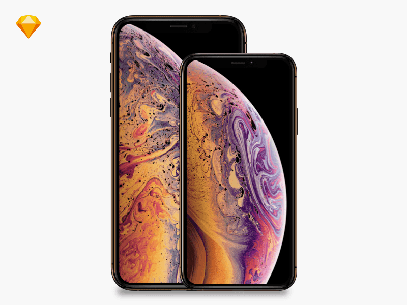 iPhone XS & iPhone XS Max Maquettes pour Sketch