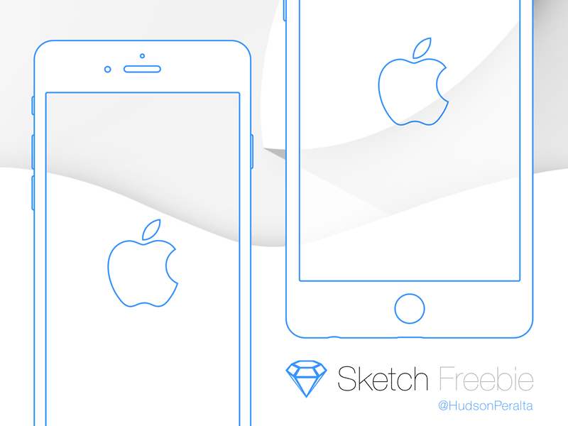 iPhone 6 и 6 Плюс Wireframe Sketch ресурсов