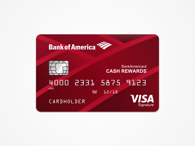 Plantilla de tarjeta de Recompensas en Efectivo de Bank of America
