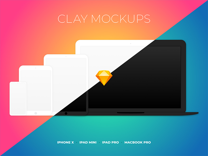 Clay Device Mockups Sketch Ressource