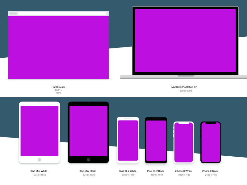 Flat Device Mockups Sketch-Ressource