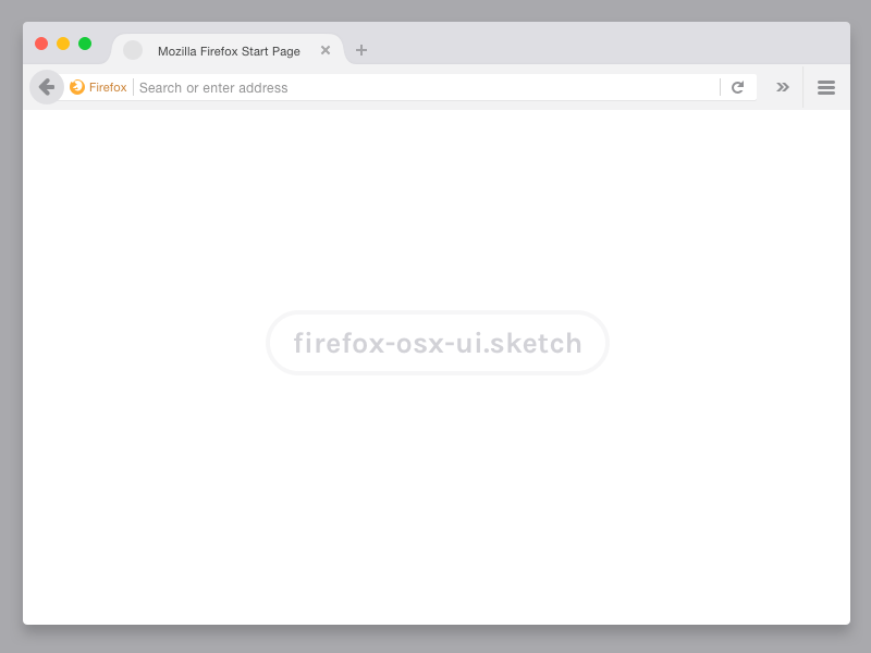 Плоский Firefox пользовательский интерфейс Mockup для эскиза