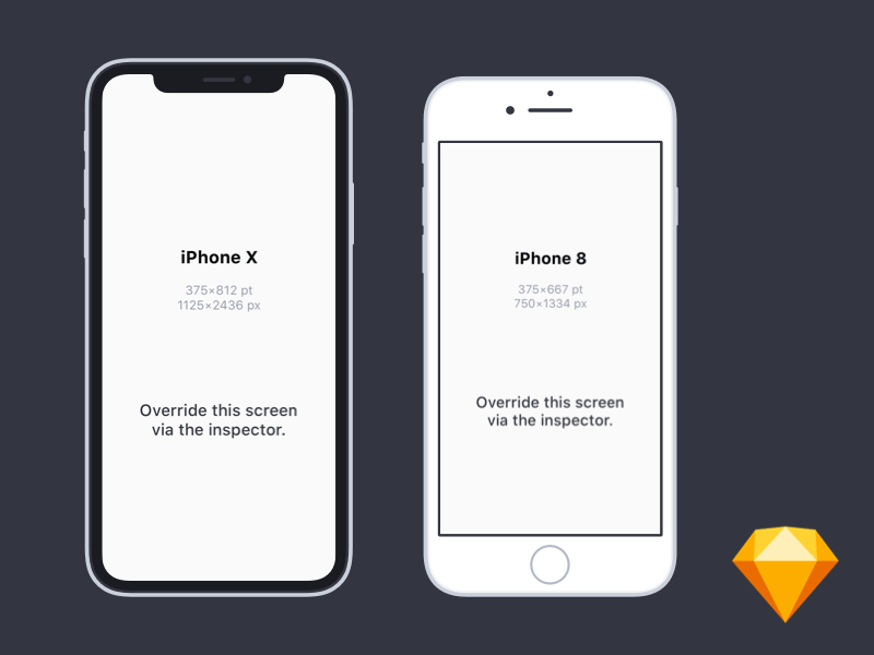 Flat iPhone X and iPhone 8 Mockups