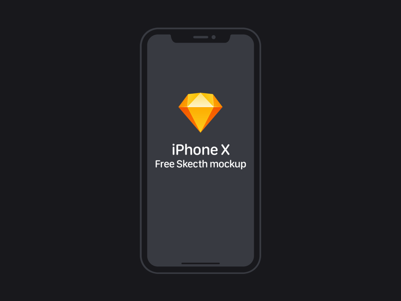 Flaches iPhone X Sketch Mockup