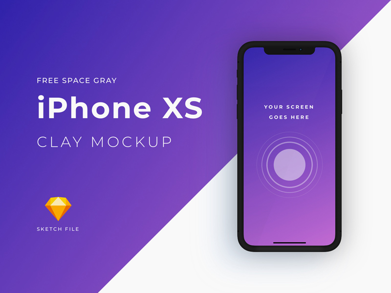 iPhone XS Space Gray Mockup Clay