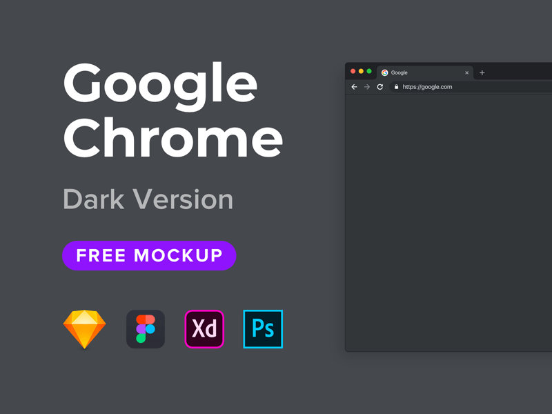 Google Chrome Mockup Dark