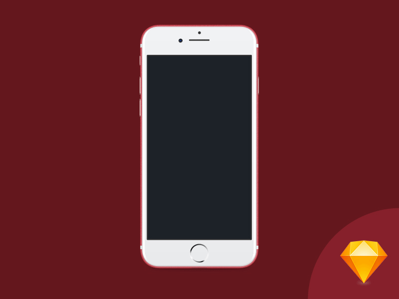 iPhone 7 PRODUCT (RED) Sketch Mockup