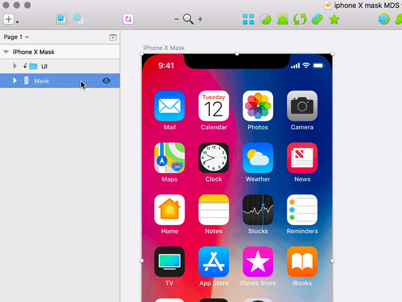 iPhone X Маска для эскиза Sketch ресурсов