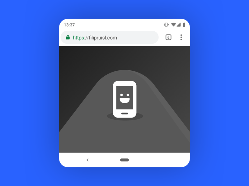 Android P Google Chrome Mockup - Material Design 2