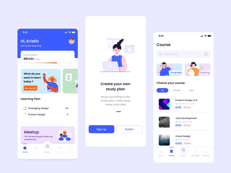 Online Learning App UI Concept