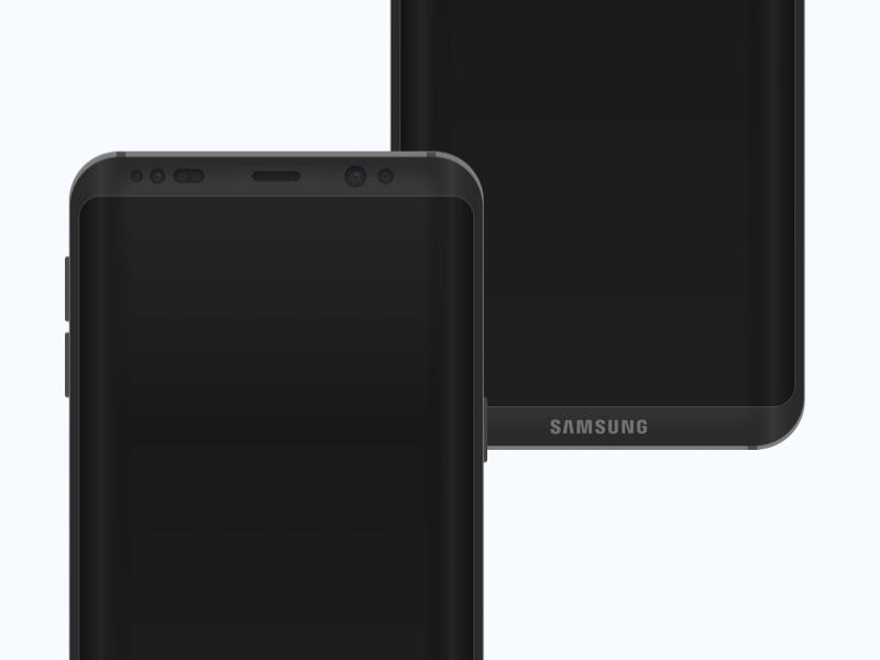 Samsung Галактика S8 Концепция Mockup Sketch ресурсов