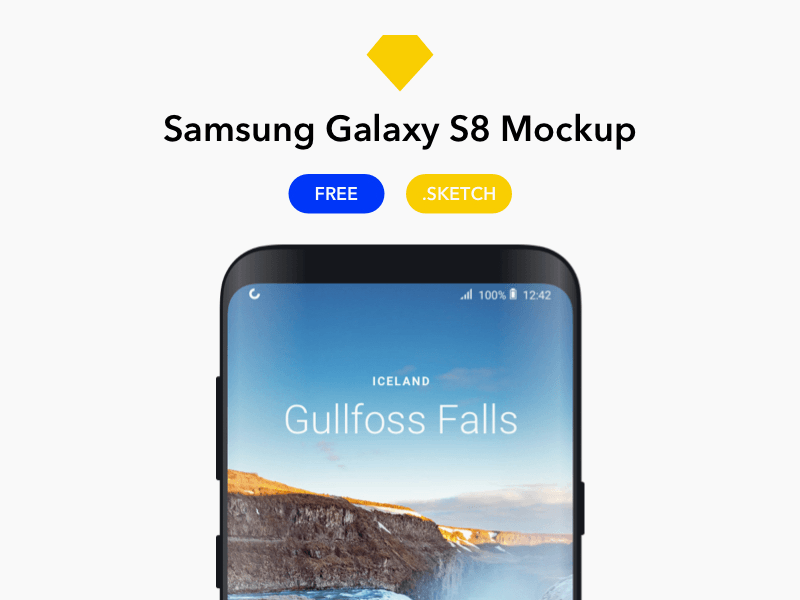 Samsung Галактика S8 Sketch Mockup