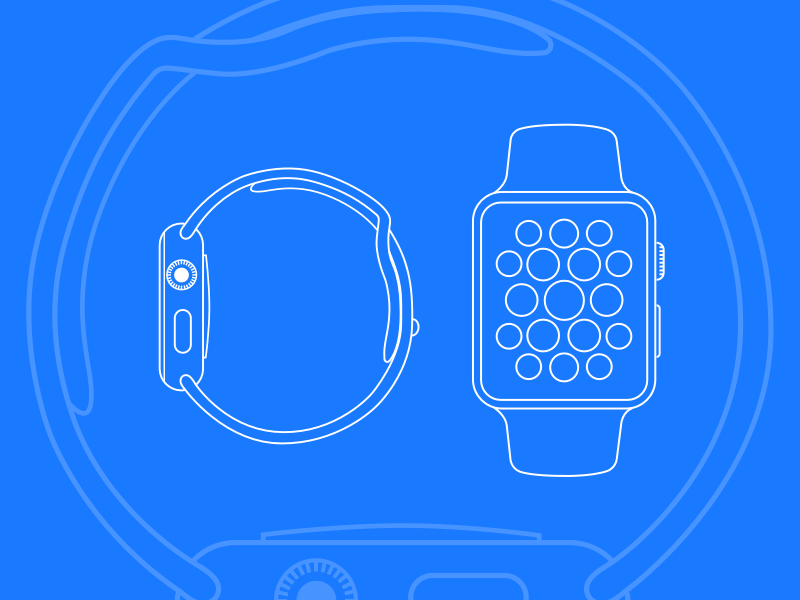 Ressources d’esquisse de maquette de ligne d’Apple Watch