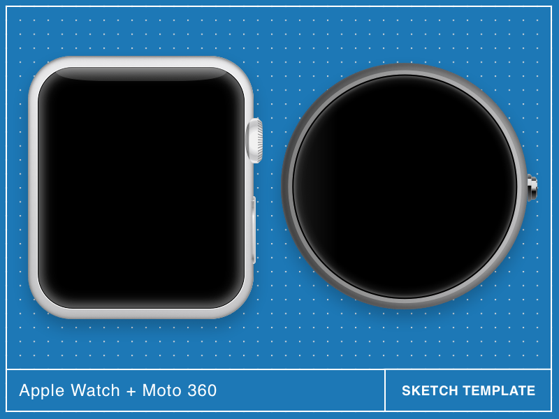 Apple Watch und Moto 360 Sketch-Ressource