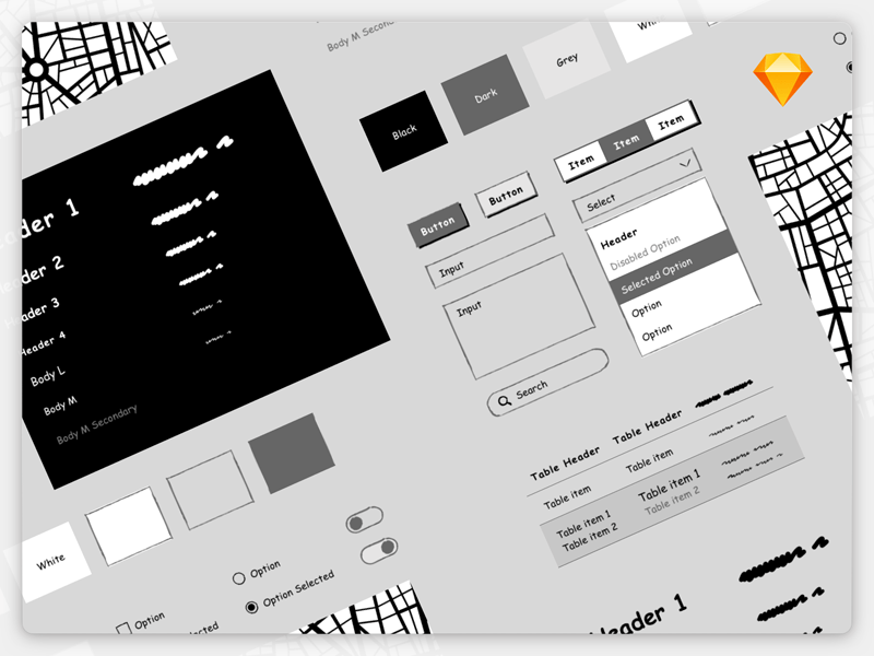 Sketch Wireframe UI Kit