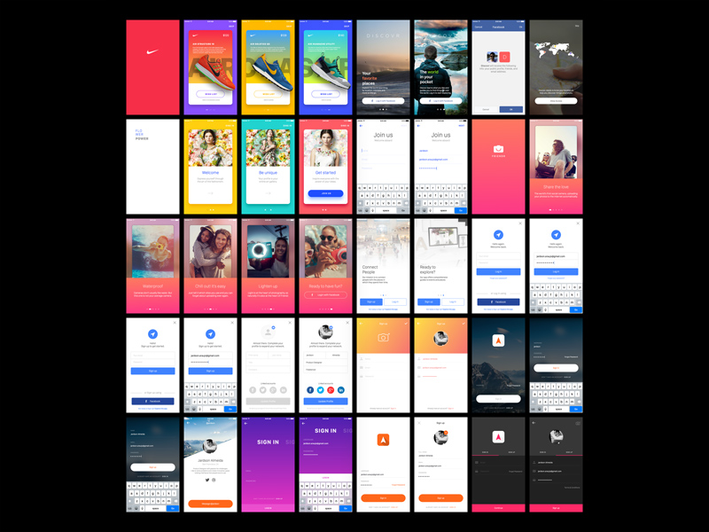 Войти в проект - 50 бесплатных экранов приложений iOS