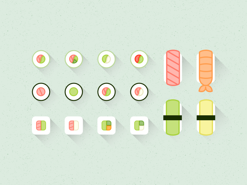 16 Asian Food Icons Sketch Ressource